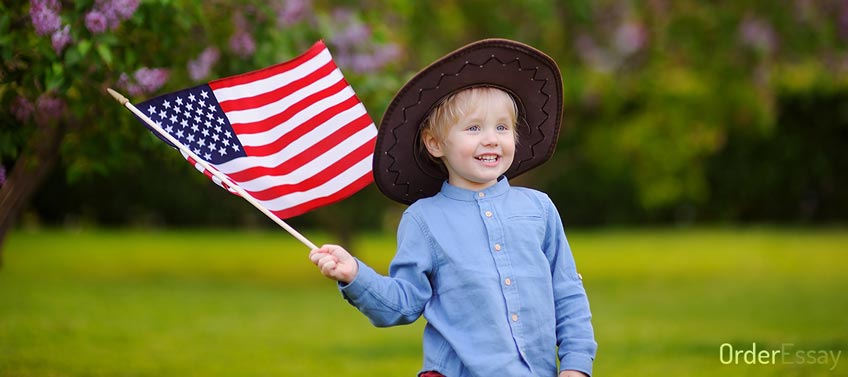 Boy with USA Flag