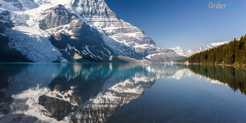 Landscape Reflecting in Mirror